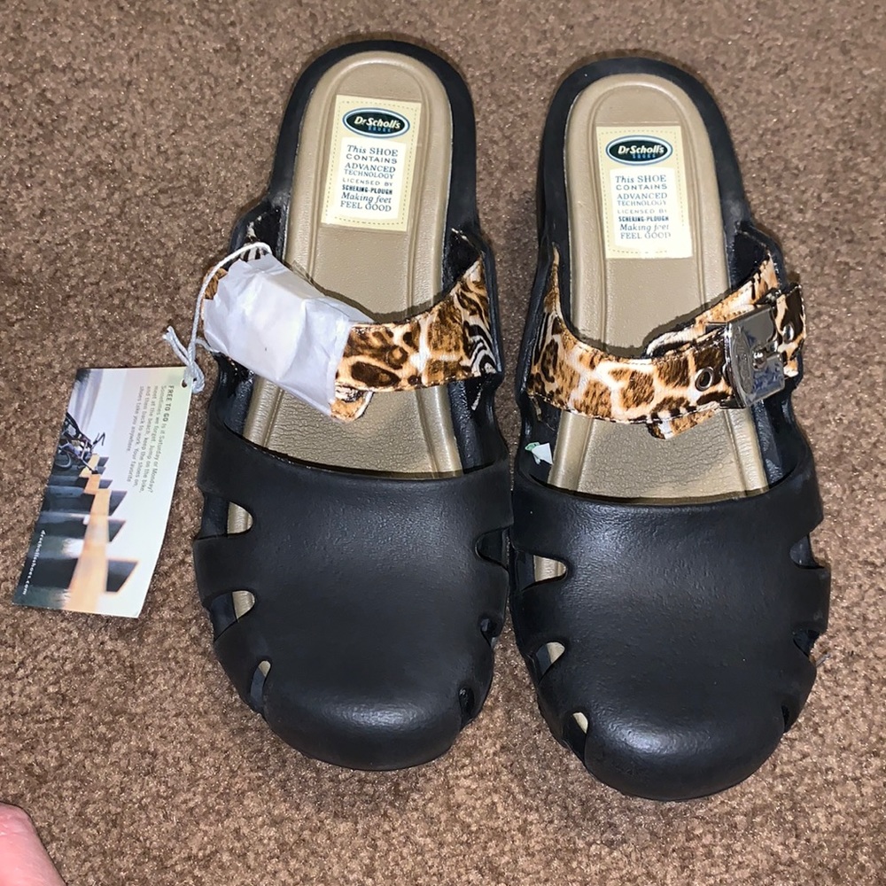 Dance on Mules Brown Leopard by Dr Scholls